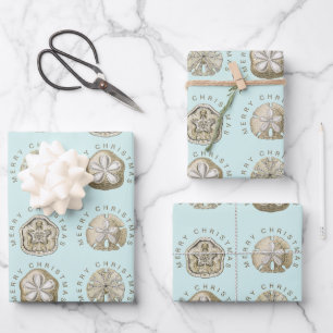 Hoja De Papel De Regalo Patrón Turquoise de Arena navideña