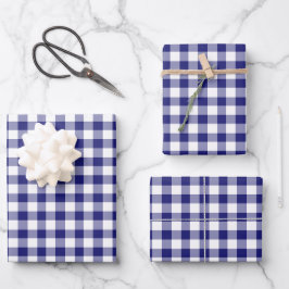 Hoja De Papel De Regalo Patrón verificado de Gingham azul ruso