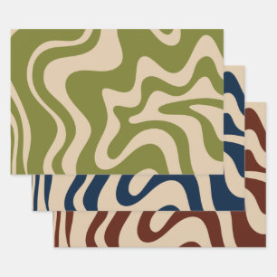 Hoja De Papel De Regalo Patrones abstractos modernos de giro líquido
