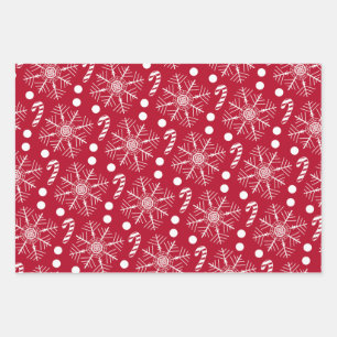 Hoja De Papel De Regalo Patrones clásicos de color rojo y blanco 3 Persona