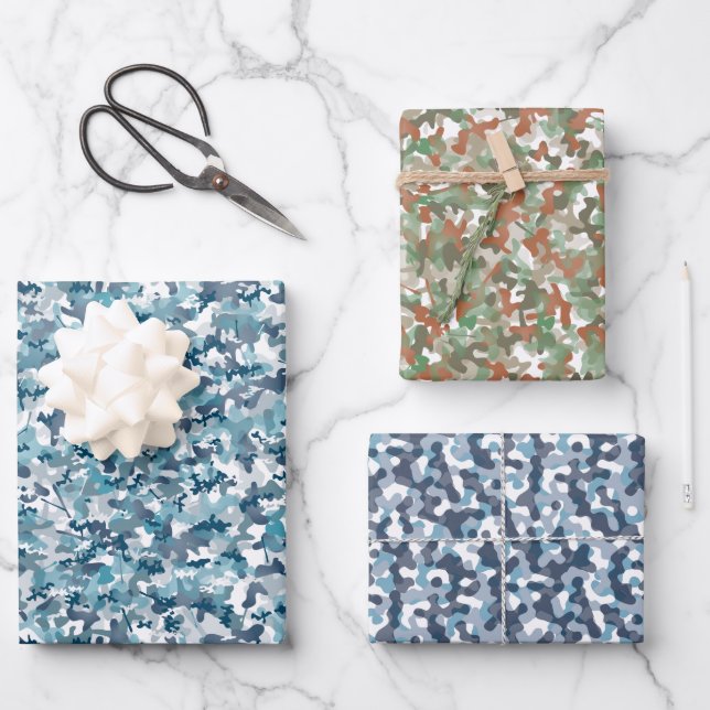 Hoja De Papel De Regalo Patrones de camuflaje (Anverso)