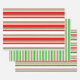 Hoja De Papel De Regalo Patrones de colores verdes, blancos, rojos Navidad