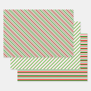 Hoja De Papel De Regalo Patrones de estilo de Navidades verdes, blancos, r