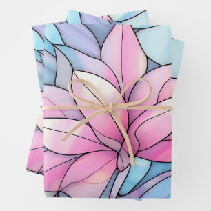 Hoja De Papel De Regalo Patrones de flor de la ventana de cristal con manc