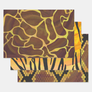 Hoja De Papel De Regalo Patrones de impresión silvestres