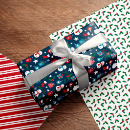 Hoja De Papel De Regalo Patrones de Navidades acogedores de la copa verde 