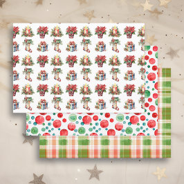 Hoja De Papel De Regalo Patrones de Navidades de acuarela