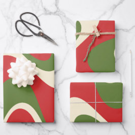 Hoja De Papel De Regalo Patrones de Navidades de Boho Trippy Retro Resumen