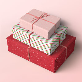 Hoja De Papel De Regalo Patrones de Navidades minimalistas, rojo, rosa y v