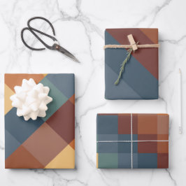 Hoja De Papel De Regalo PATRONES DE OTOÑO verde azulado AZUL BROWN TAN AMA