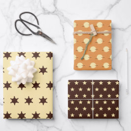 Hoja De Papel De Regalo patrones de placa de estrella solar occidental