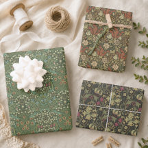 Patrones Florales Verdes Antiguos de William Morri