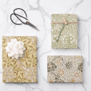 Hoja De Papel De Regalo Patrones florales vintage de Morris Brown beige