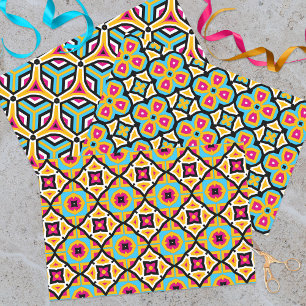 Hoja De Papel De Regalo Patrones geométricos mosaicos de abstracto colorid