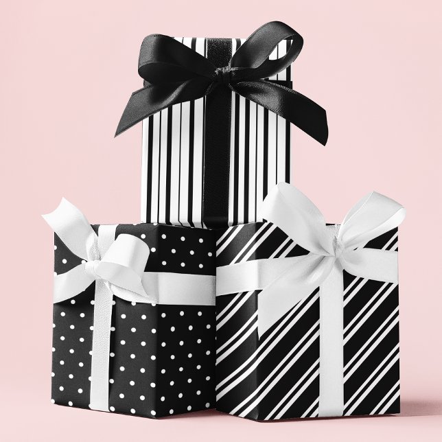 Hoja De Papel De Regalo Patrones Monocromo Elegante Blanco Y Negro (Subido por el creador)