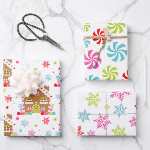 Hoja De Papel De Regalo Patrones Navideños Caprichosos