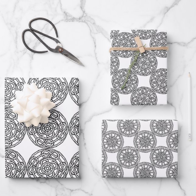 Hoja De Papel De Regalo Patrones trenzados (Anverso)