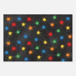 Hoja De Papel De Regalo Patrulla de cumpleaños de Paintball