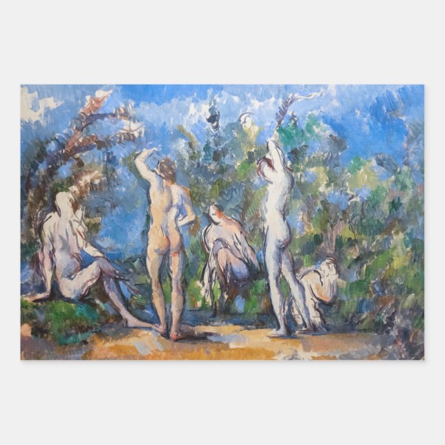 Hoja De Papel De Regalo Paul Cezanne - Cinco Bathers (Anverso)
