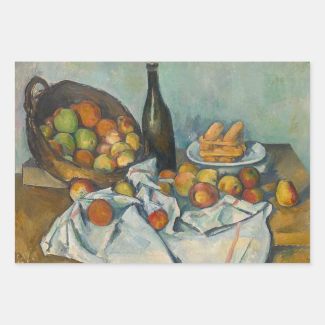 Hoja De Papel De Regalo Paul Cezanne - La canasta de manzanas (Anverso)