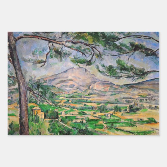 Hoja De Papel De Regalo Paul Cezanne - Mont Sainte-Victoire y Pino Grande (Anverso)