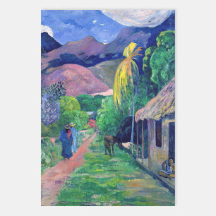 Hoja De Papel De Regalo Paul Gauguin - Calle en Tahití