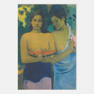Hoja De Papel De Regalo Paul Gauguin - Dos mujeres tahitianas