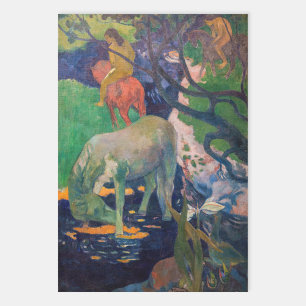 Hoja De Papel De Regalo Paul Gauguin - El caballo blanco