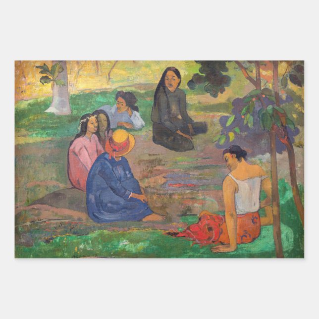 Hoja De Papel De Regalo Paul Gauguin - La conversación / Les Parau Parau (Anverso)