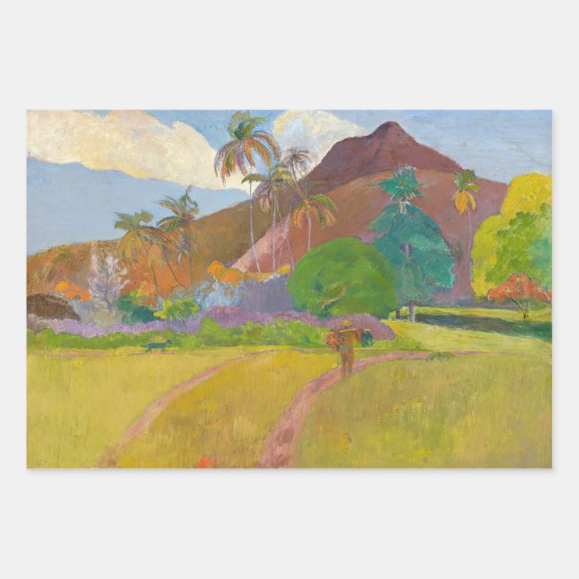 Hoja De Papel De Regalo Paul Gauguin - Paisaje Tahitiano (Anverso)