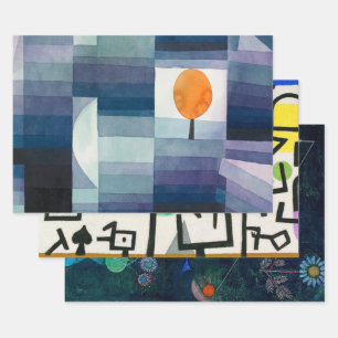 Hoja De Papel De Regalo Paul Klee Heraldo de Otoño Azul Moderno Abstracto