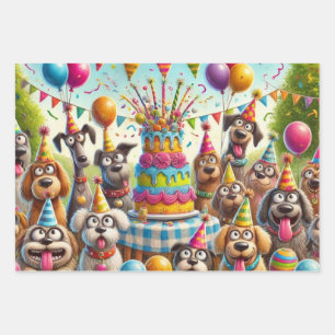 Hoja De Papel De Regalo Paws y Fiestas A Bark-tastic Birthday Bash