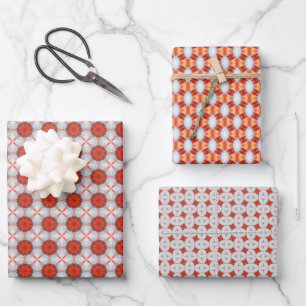 Hoja De Papel De Regalo Peach Fuzz Patrón geométrico establecido 7