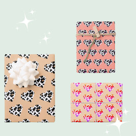 Hoja De Papel De Regalo Peach Fuzz Valentine's Wrapping Paper Trio