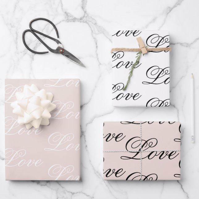 Hoja De Papel De Regalo Peach Rubor Love Always Boda (Anverso)