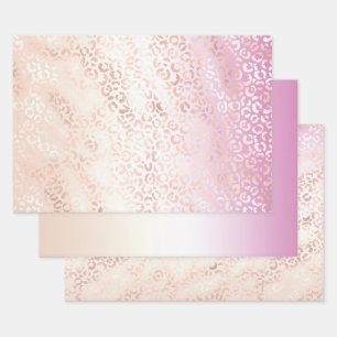 Hoja De Papel De Regalo Peach Rubor Peach Glam Leopard Print Tye
