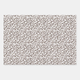 Hoja De Papel De Regalo Peach Rubor Purpurina de leopardo marrón chocolate