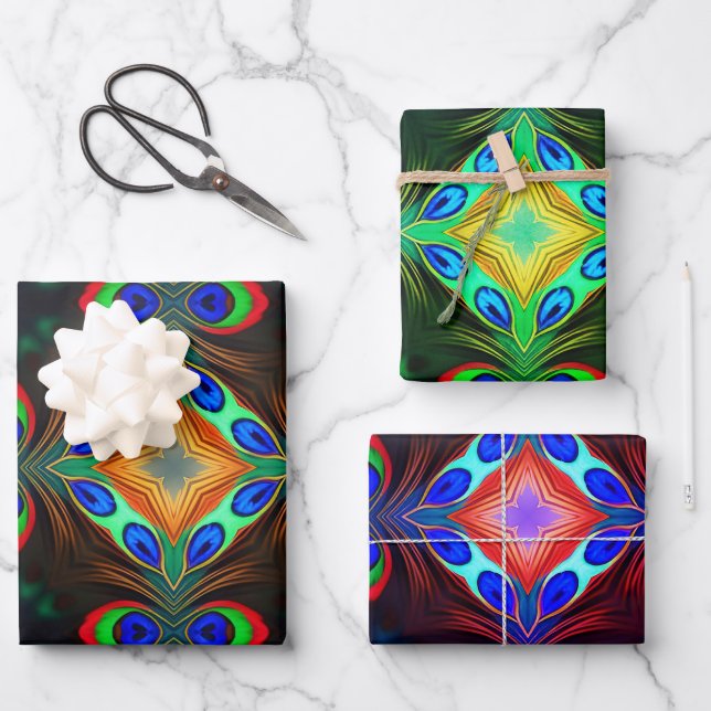 Hoja De Papel De Regalo Peacock (Anverso)