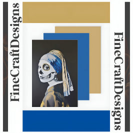 Hoja De Papel De Regalo Pearl Earring Skull Vermeer Parody Decoupage L 134