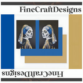 Hoja De Papel De Regalo Pearl Earring Skull Vermeer Parody RL134 Decoupag
