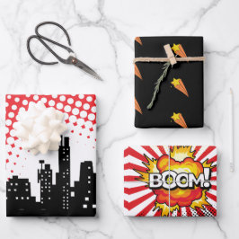 Hoja De Papel De Regalo Película Personalizado de niños superhéroes Fiesta