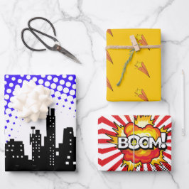 Hoja De Papel De Regalo Película Personalizado de niños superhéroes Fiesta