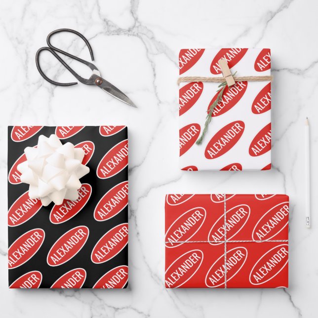 Hoja De Papel De Regalo PELIGRO: NOMBRE/PERSONALIZAR DE PALABRAS Novedad ú (Anverso)