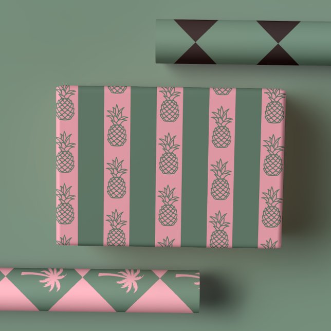 Hoja De Papel De Regalo Pelo verde y rosa trópico moderno divertido (Subido por el creador)