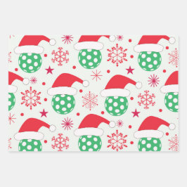 Hoja De Papel De Regalo Pelota de Deportes de Navidad con Sombrero de Sant