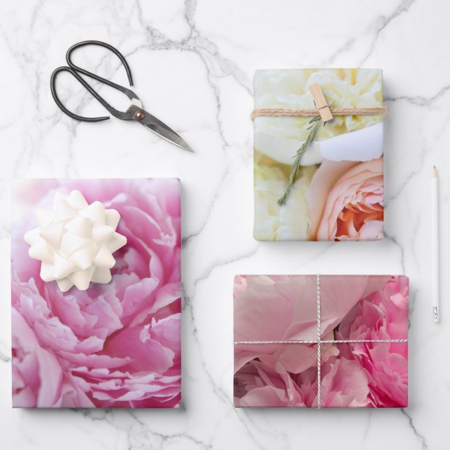 Hoja De Papel De Regalo Peonies (Anverso)