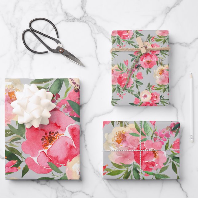 Hoja De Papel De Regalo Peonies Elegantes (Anverso)