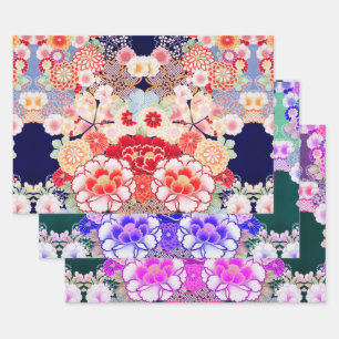 Hoja De Papel De Regalo Peony de FLORES ROJOS PINOS BLANCOS, Rosas florido