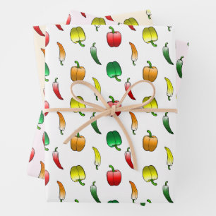 Hoja De Papel De Regalo Peppers con hormigón y pimientos largos dulces