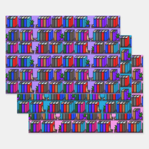 Hoja De Papel De Regalo Pequeña colección de libros de bibliotecas estante